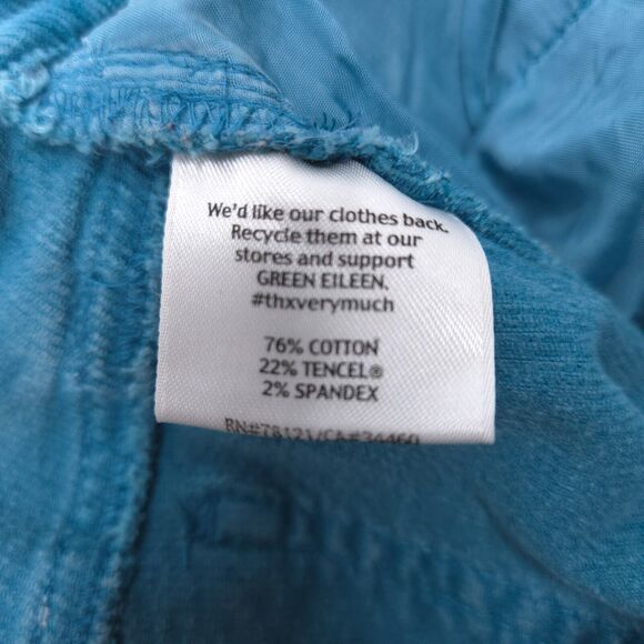 Eileen Fisher mid-rise slim corduroy jeans pants teal size 12p petite - Picture 8 of 9